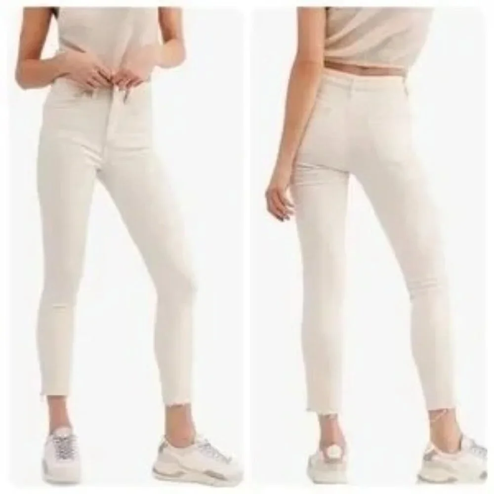 Free People White High Waist Skinny Jeans